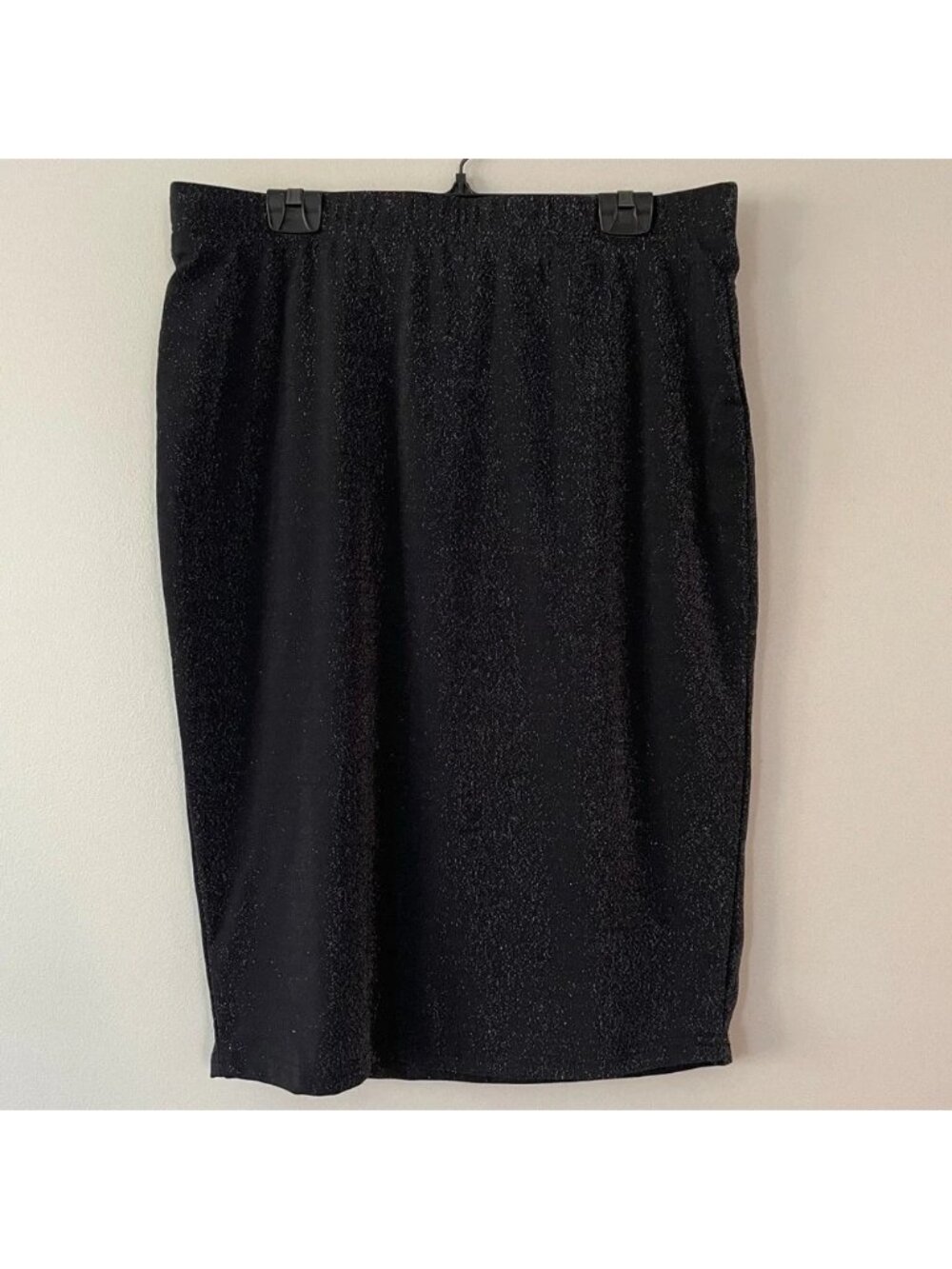 Penningtons Black Silver Sparkle Pencil Skirt Size X